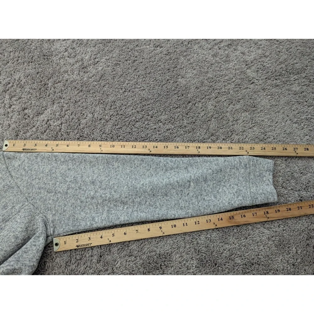 Eddie Bauer Pullover Mens Medium Sweater‎ Gray Snap Fleece Long Sleeve - Picture 5 of 7